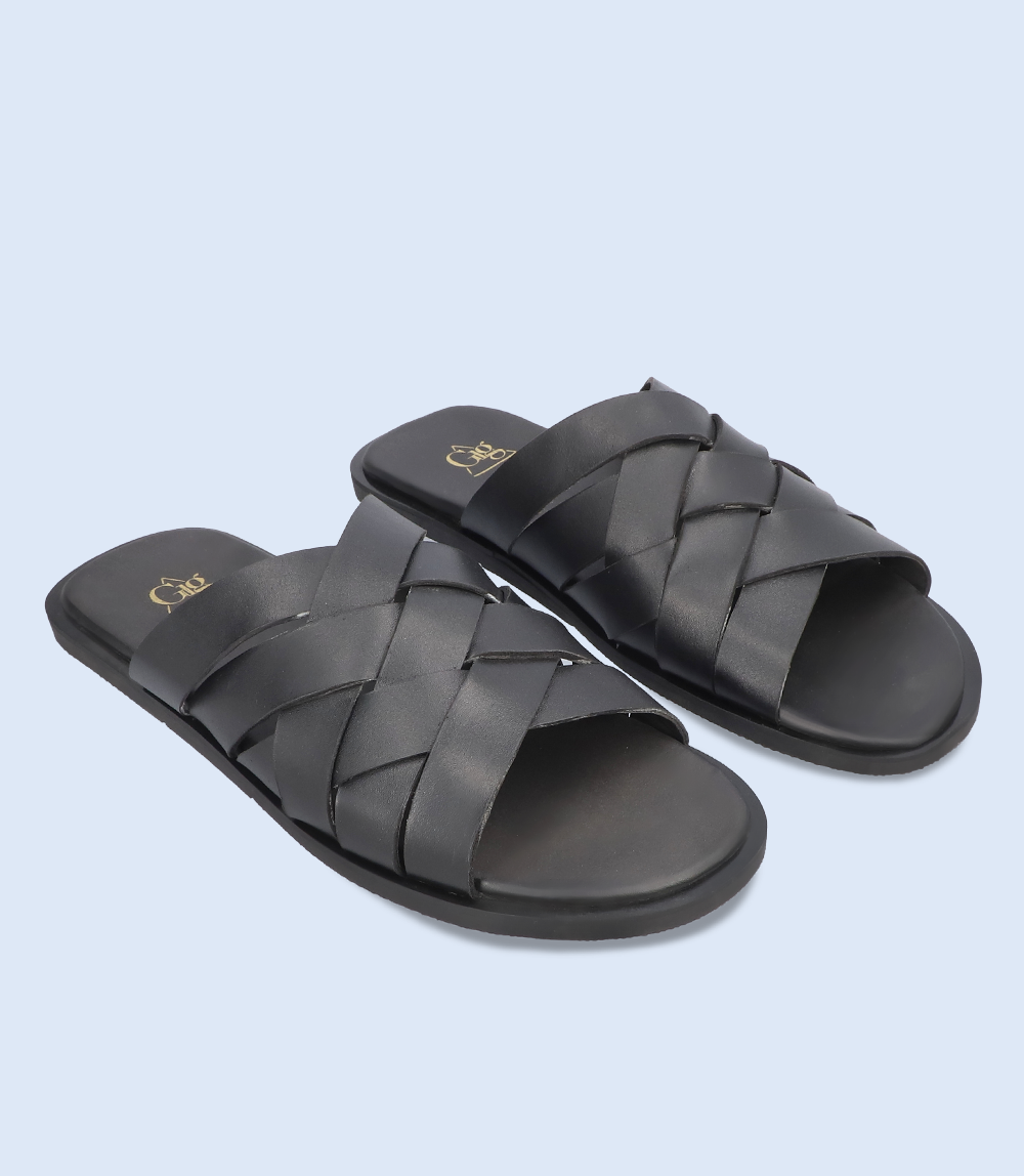 Borjan Gents Chappal Male Slippers Men Slipper-BLACK – Borjan