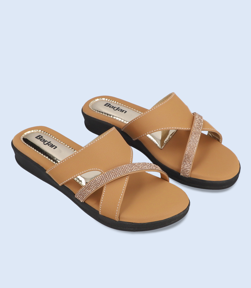 BW9204 TAN Women Slipper Borjan