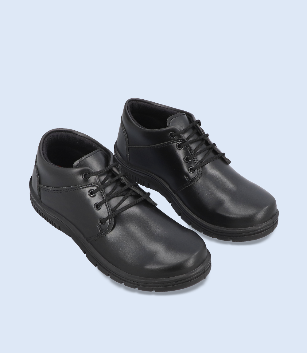 KB0218 BLACK Boys School Shoes