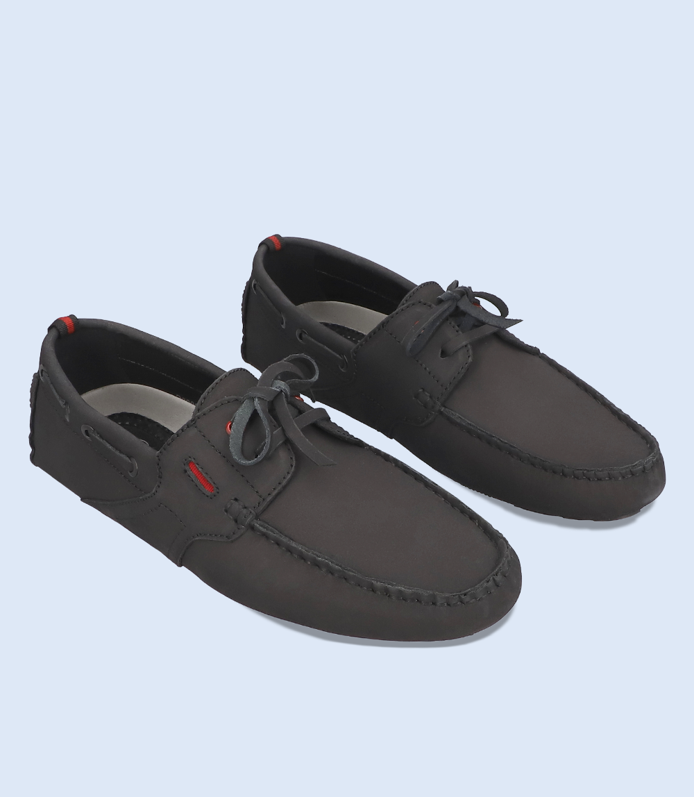 BM5222 BLACK Men Driving Moccasins Borjan