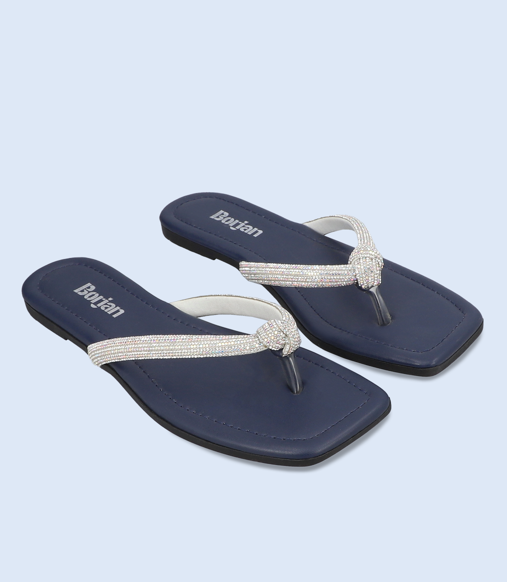 BW9906 NAVY Women Chappal Borjan