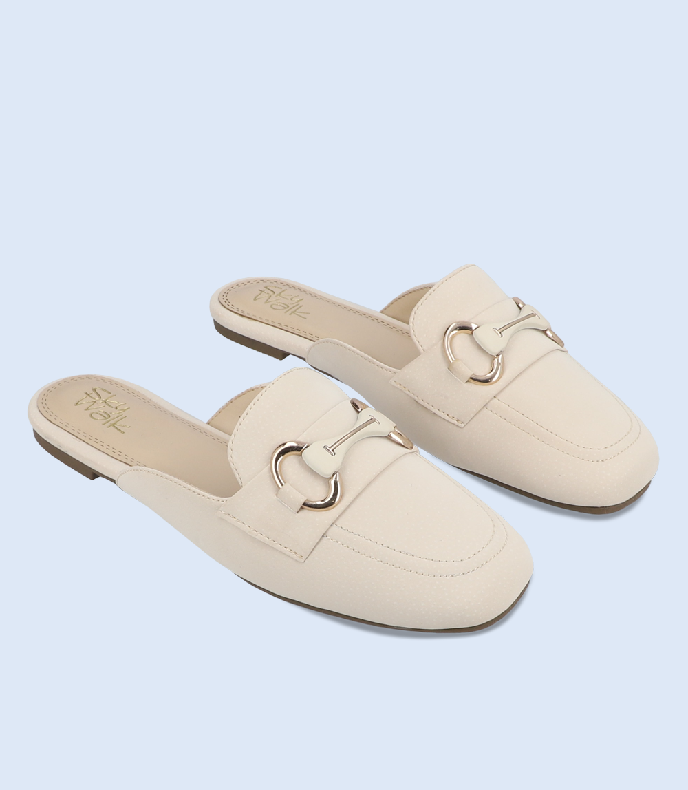 Cream colored mules sales