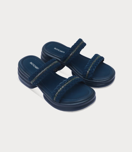 Women Platform Slipper-TEAL