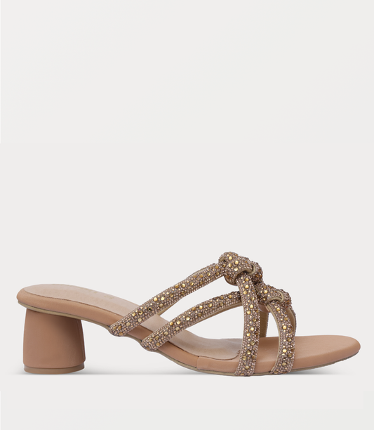 Women Slipper Heels-GOLDEN