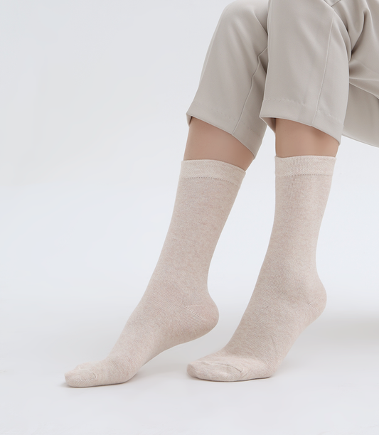 Women Socks-BEIGE/WHIT
