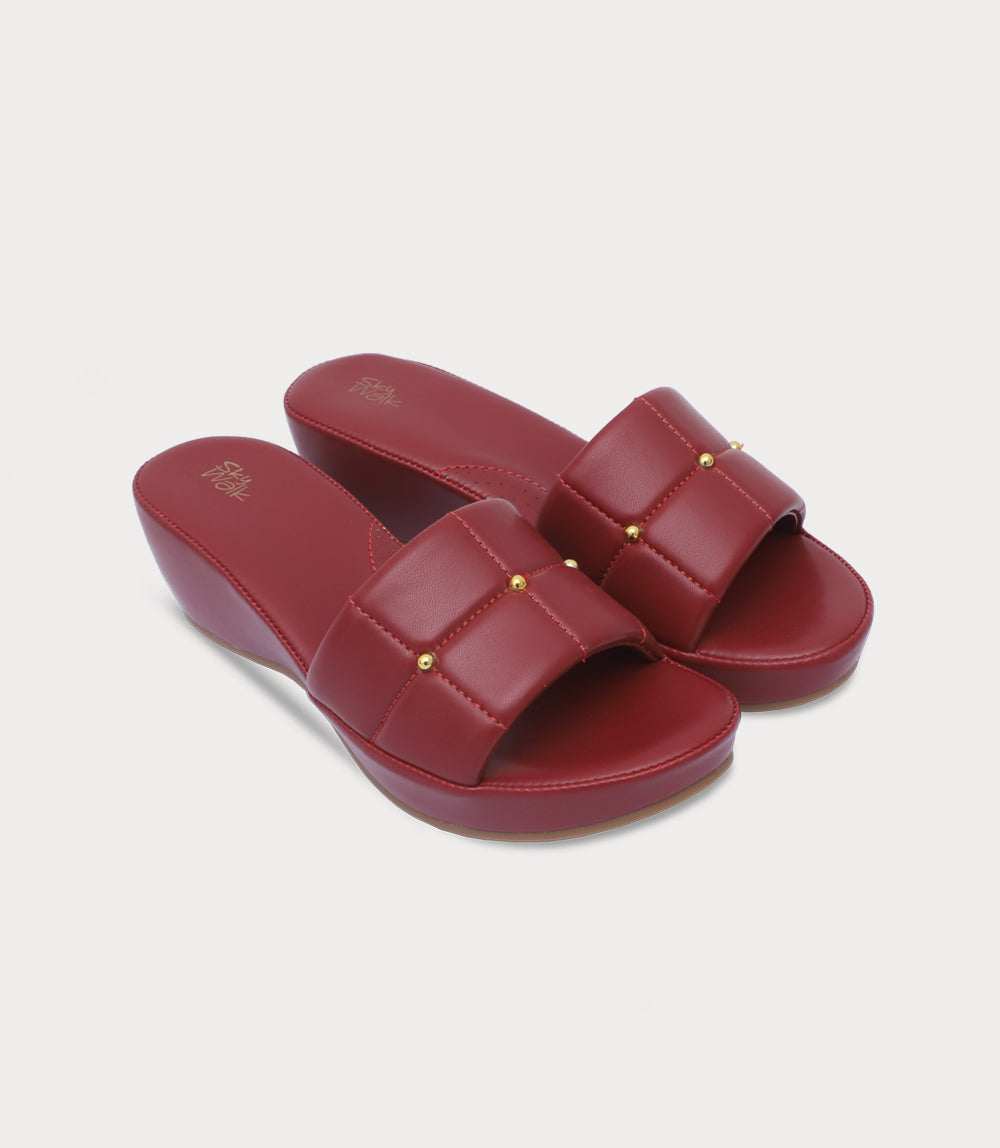 Women Platform Slipper-MAROON