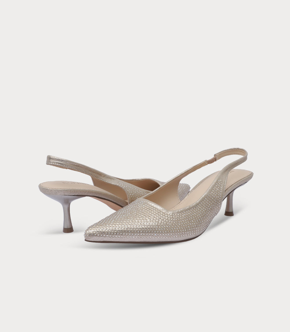 Women Sling Back-LIGHT GOLD