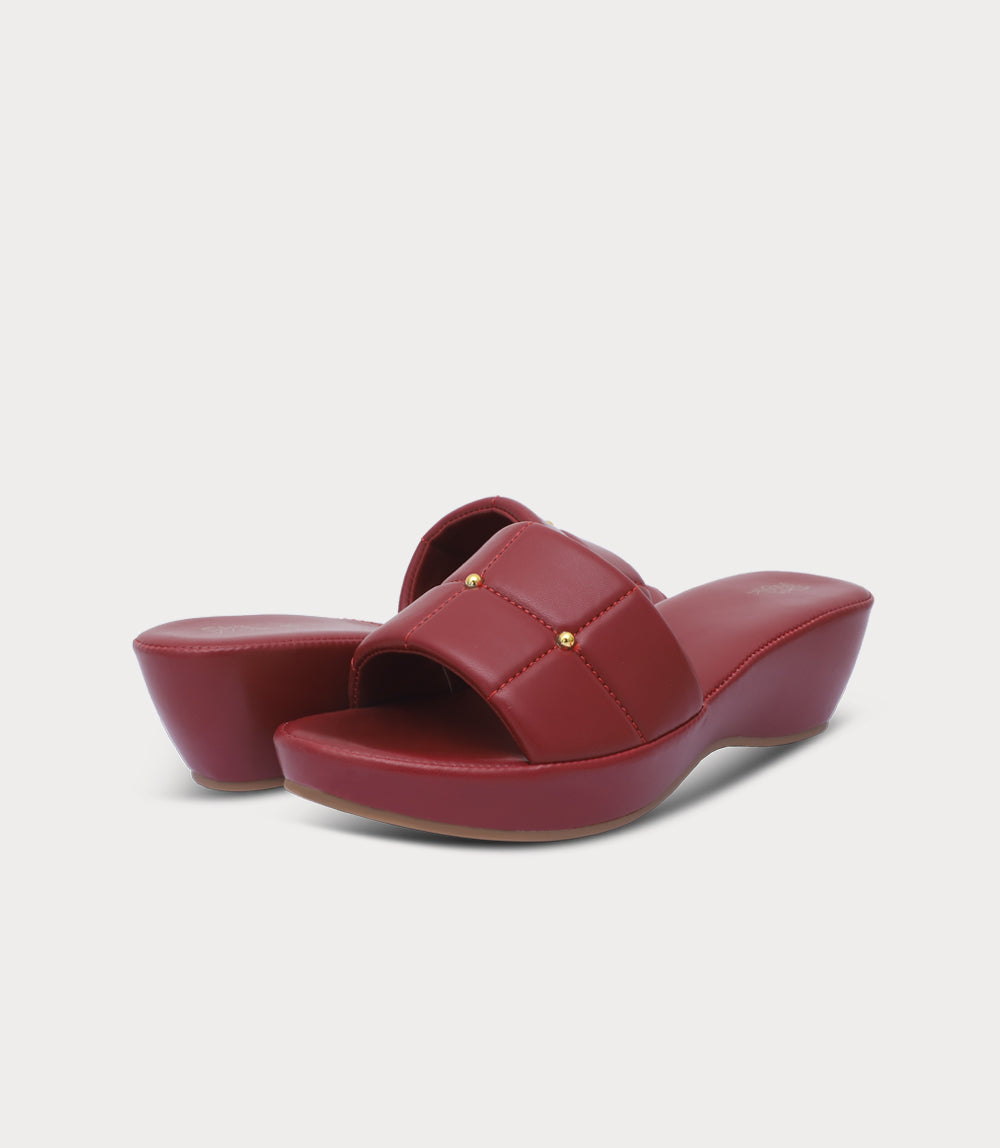 Women Platform Slipper-MAROON