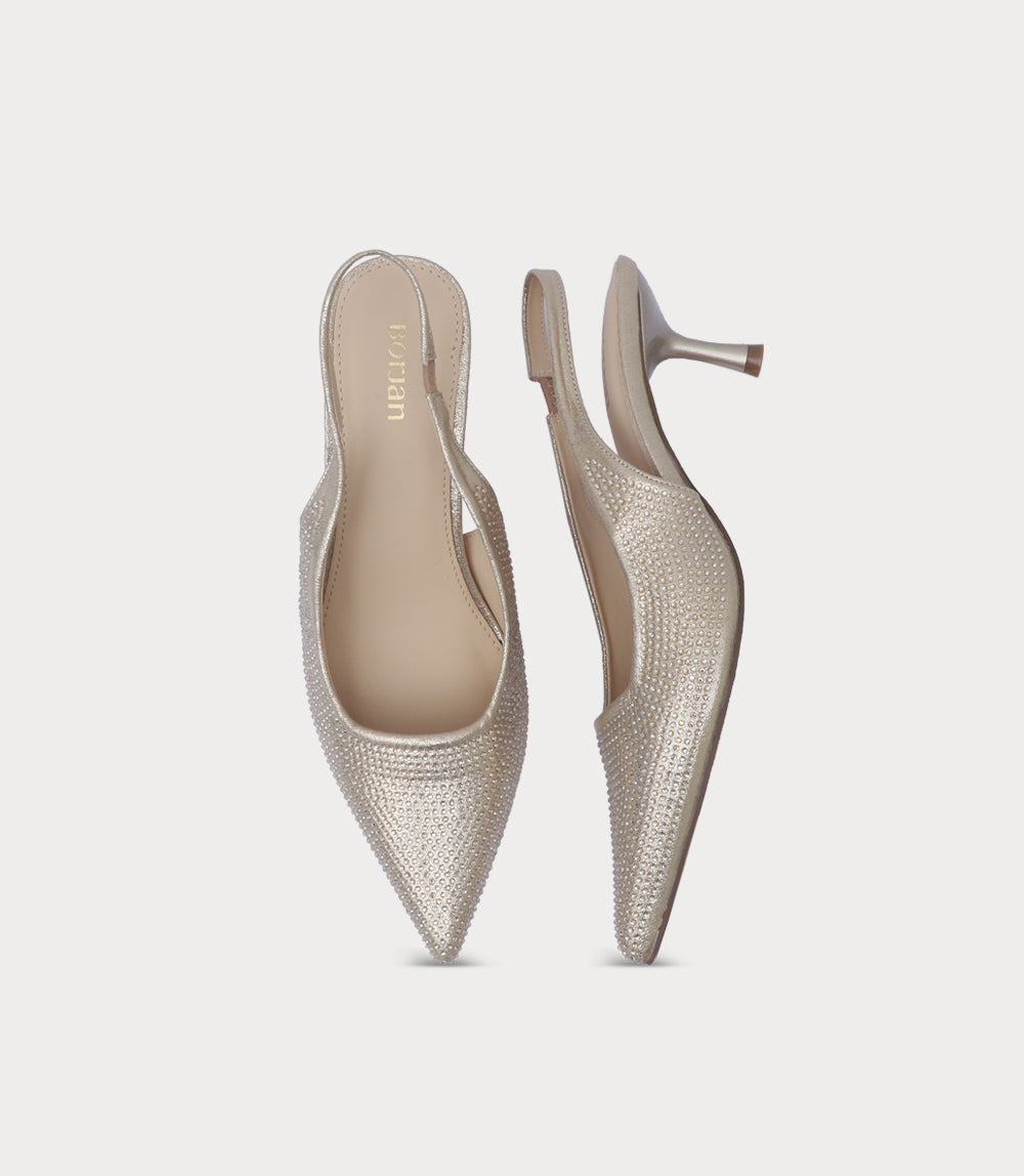 Women Sling Back-LIGHT GOLD