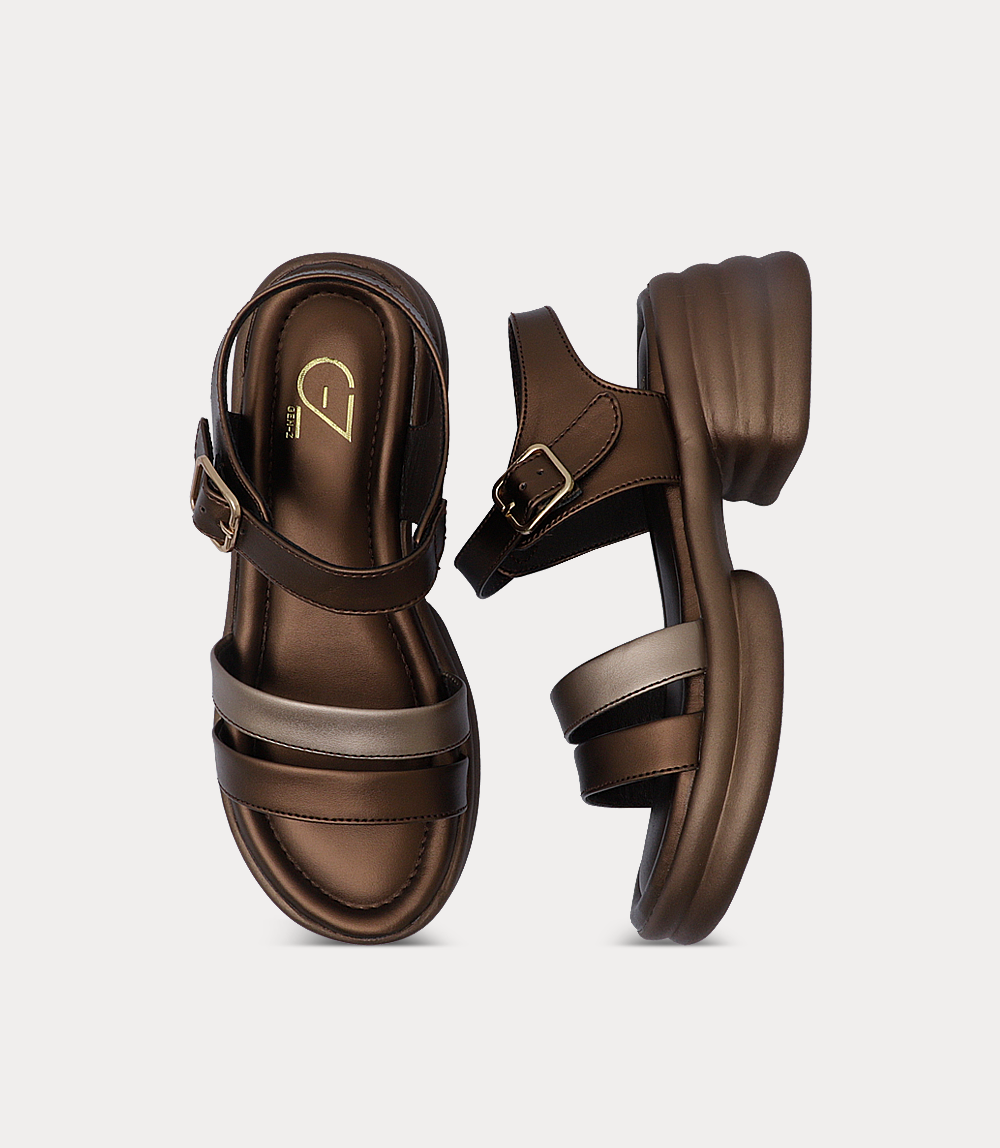Women Platform Sandal-BRONZE