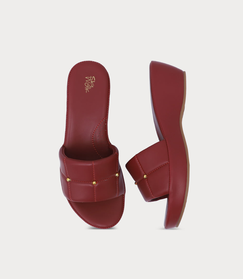 Women Platform Slipper-MAROON