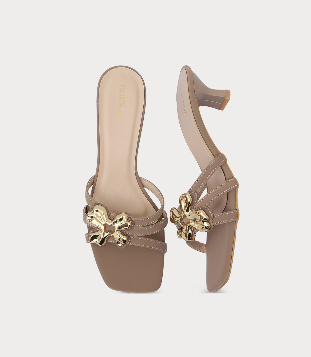 Women Slipper Heels-BEIGE