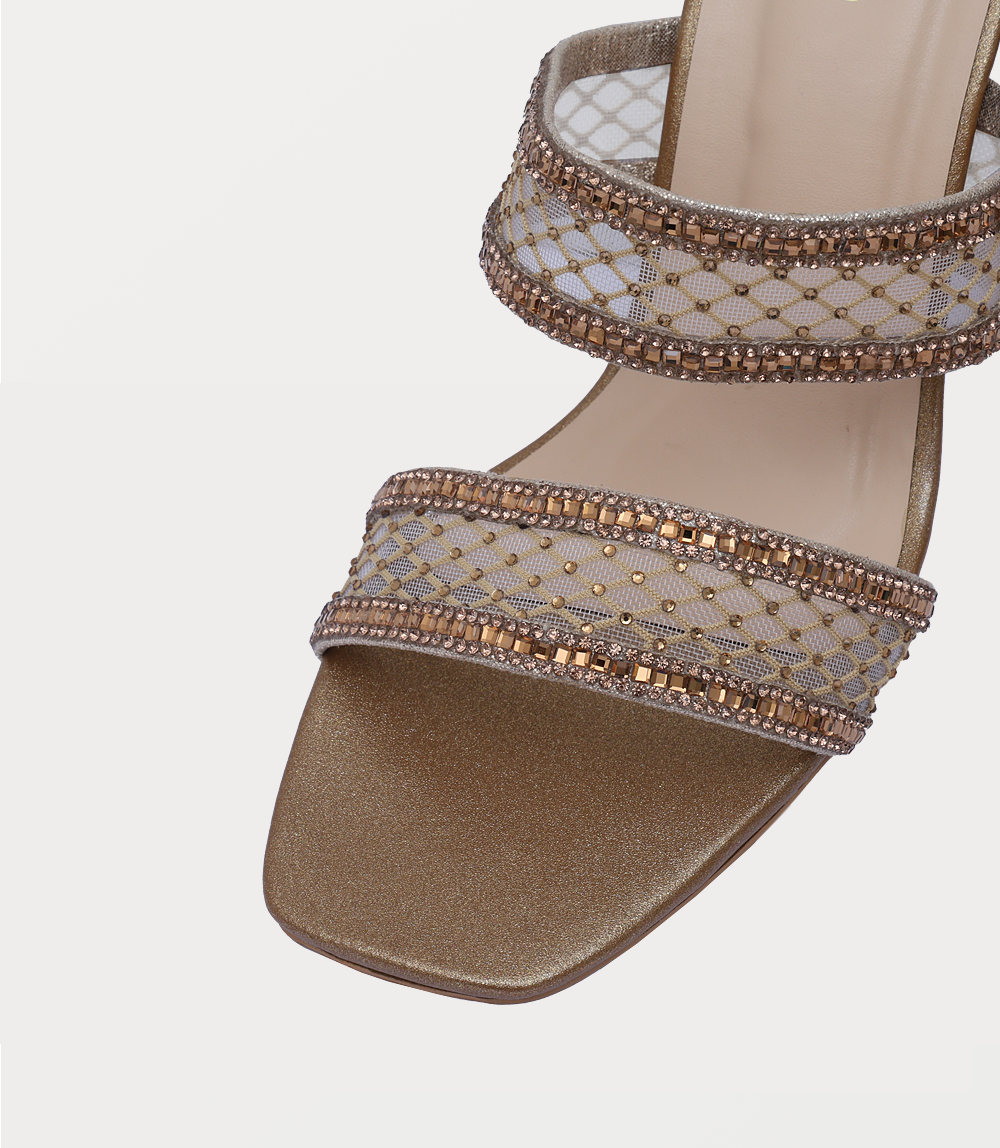 Women Slipper Heels-CHAMPAGNE