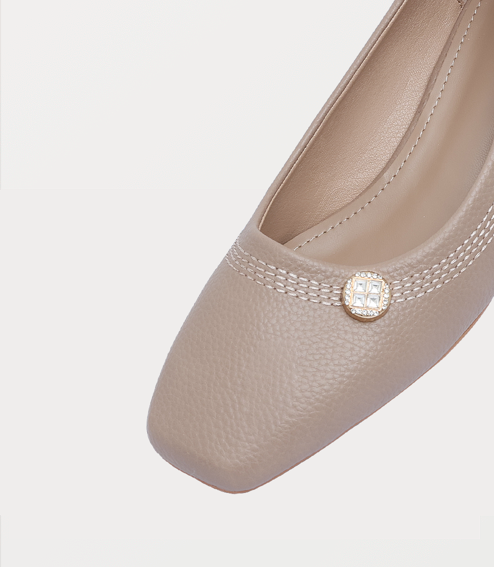 Women Court Shoes-KHAKI