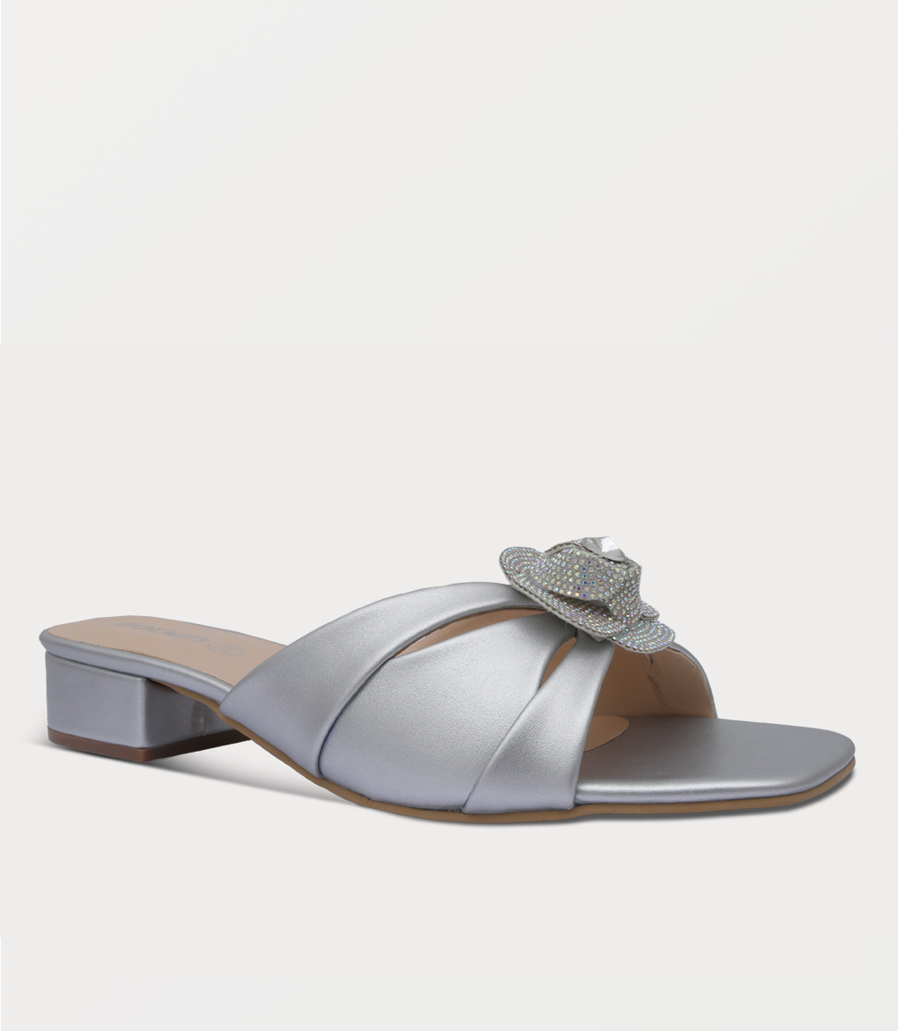 Women Slipper Heels-PINK/SILVR