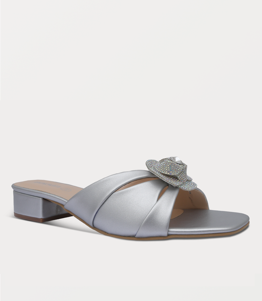 Women Slipper Heels-PINK/SILVR