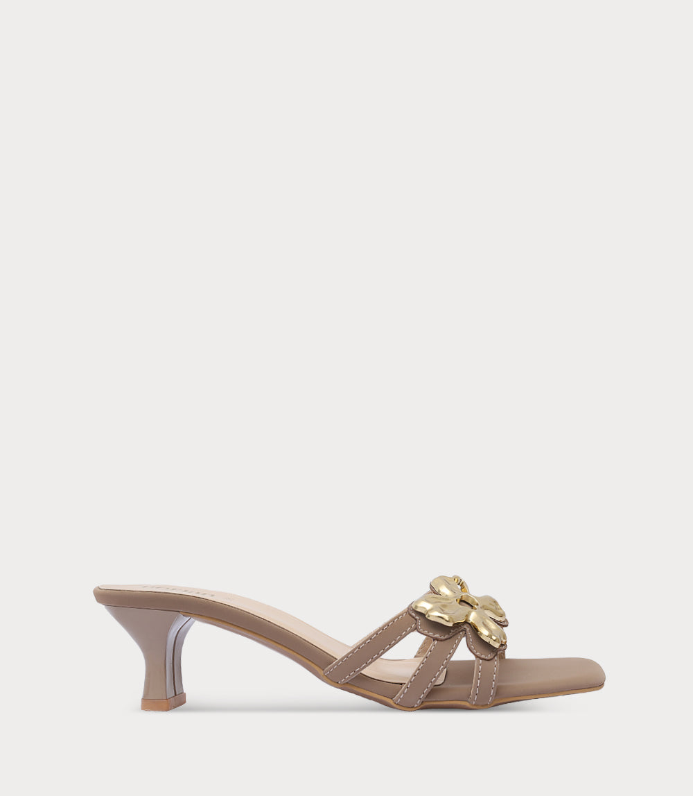 Women Slipper Heels-BEIGE