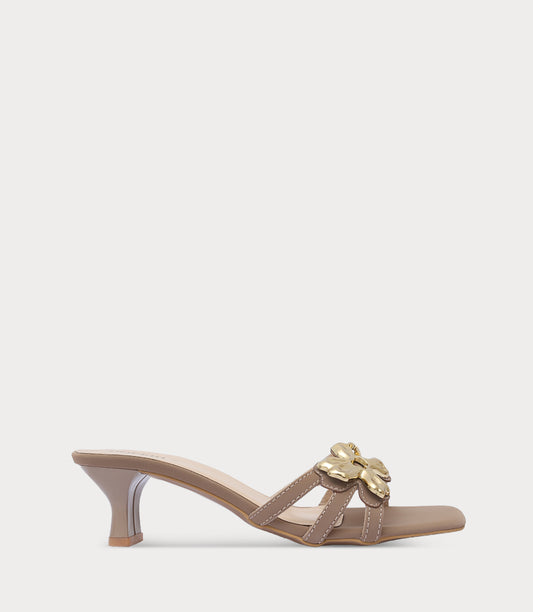 Women Slipper Heels-BEIGE