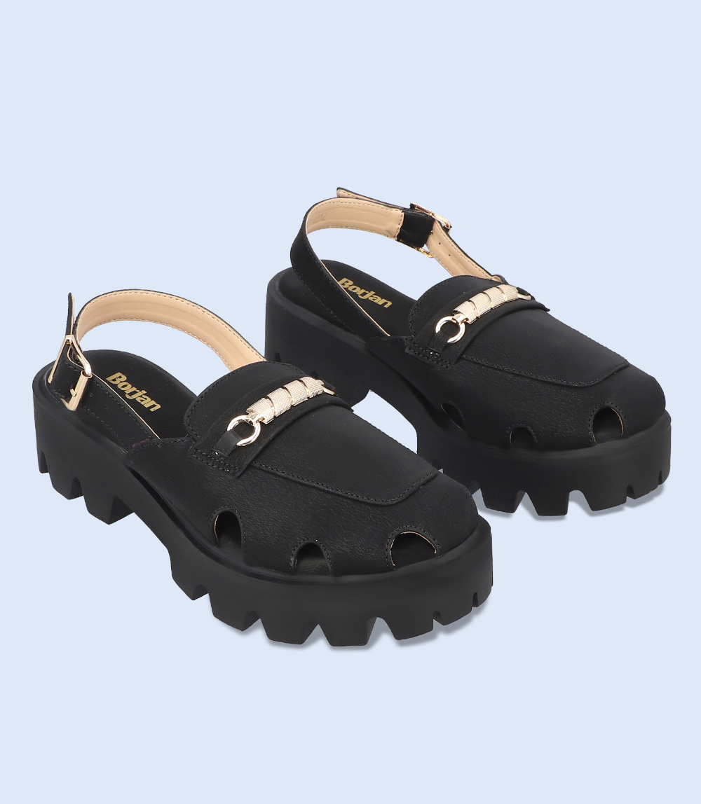 Women Platform Sandal-BLACK