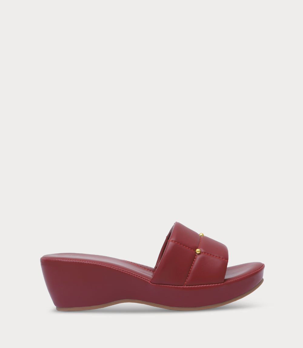 Women Platform Slipper-MAROON