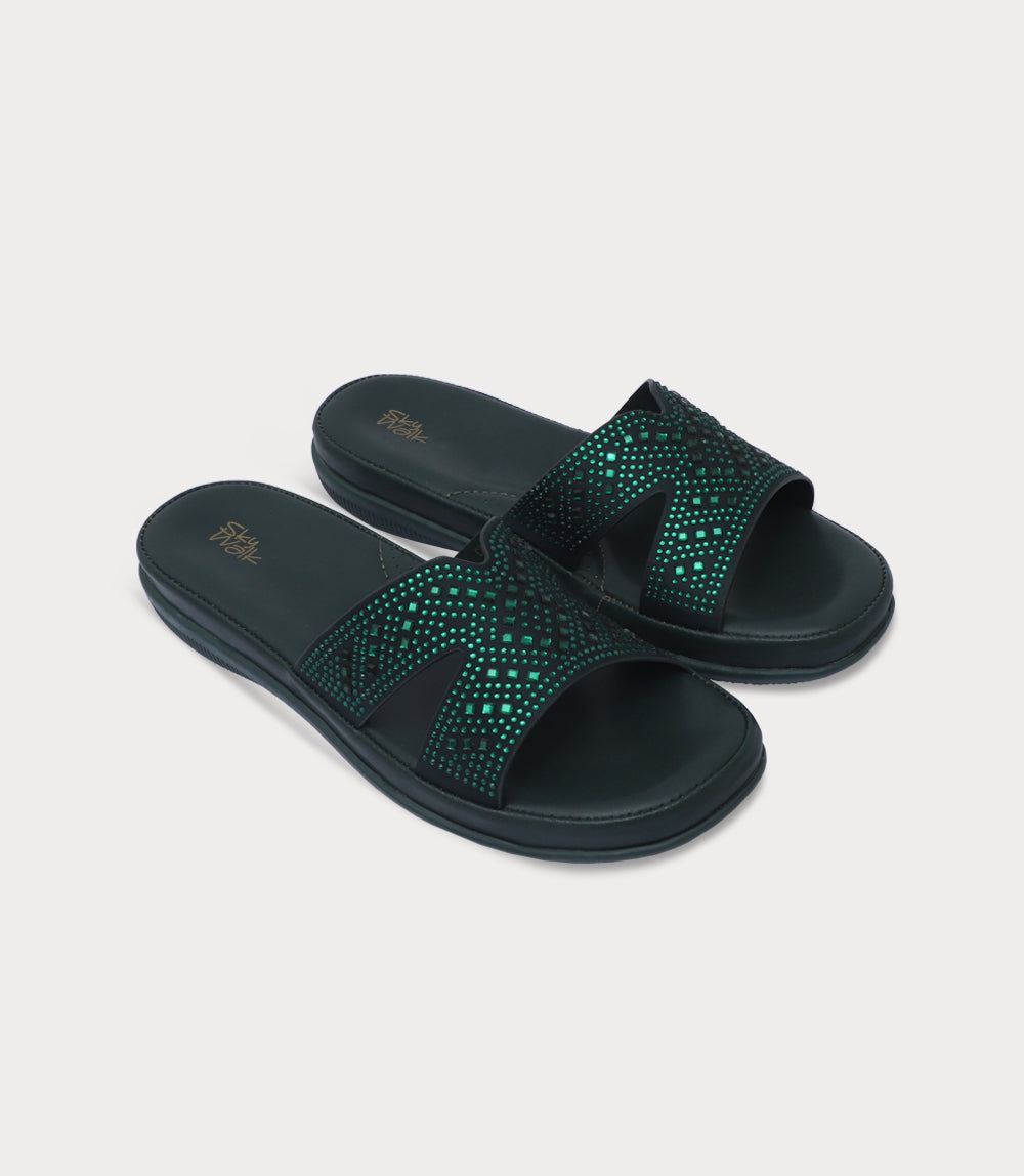 Women Comfort Slipper-FORST GREEN