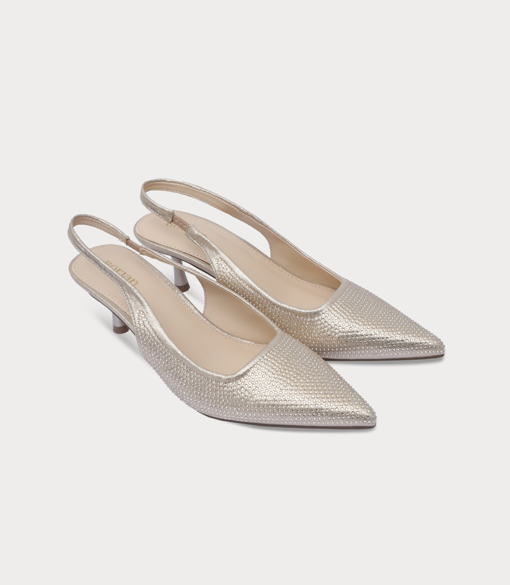 Women Sling Back-LIGHT GOLD