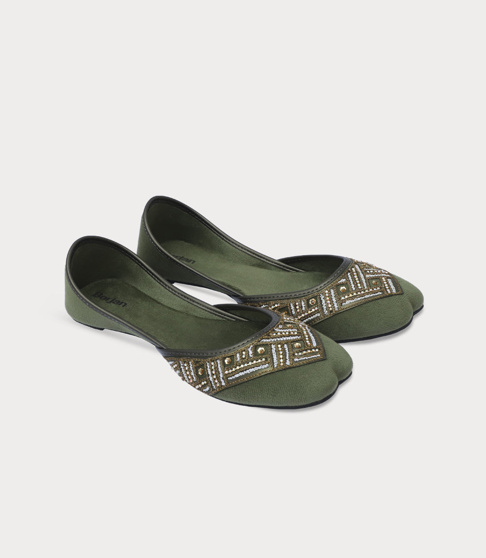 Women Khussa-OLIVE