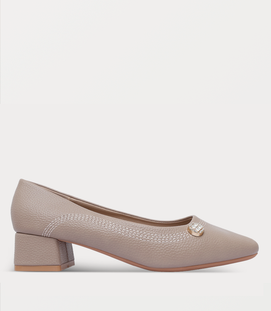 Women Court Shoes-KHAKI