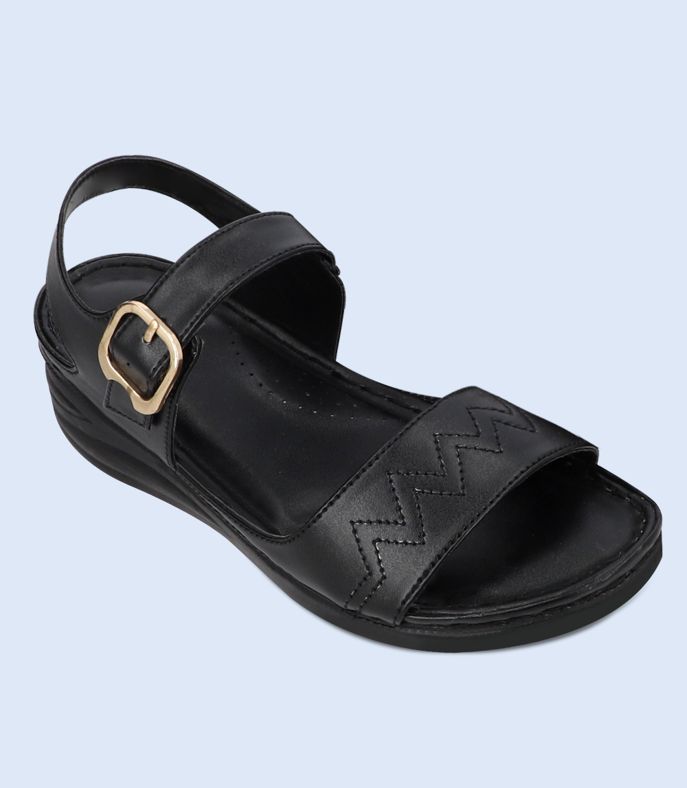 BW9733-BLACK-Women Comfort Sandal