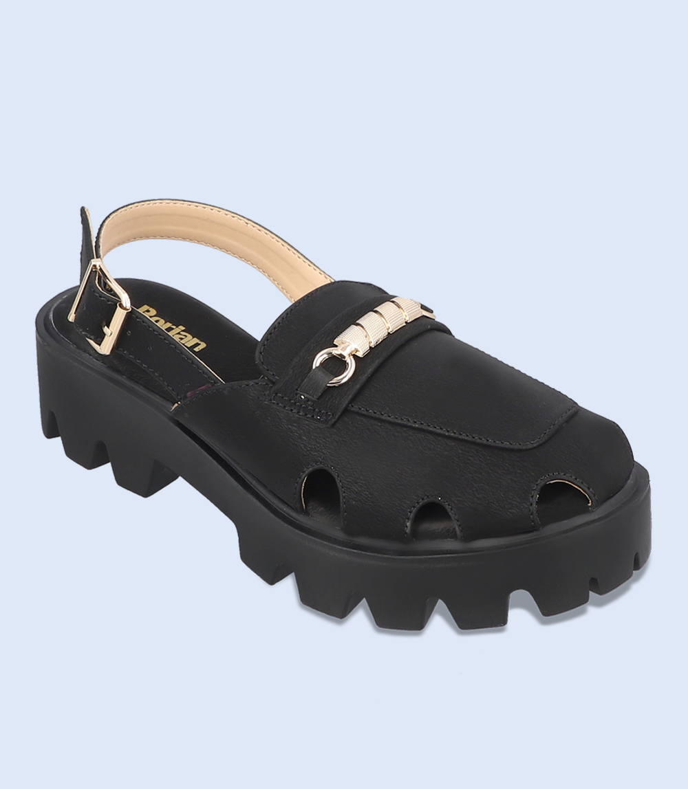 BW9561-BLACK-Women Platform Sandals