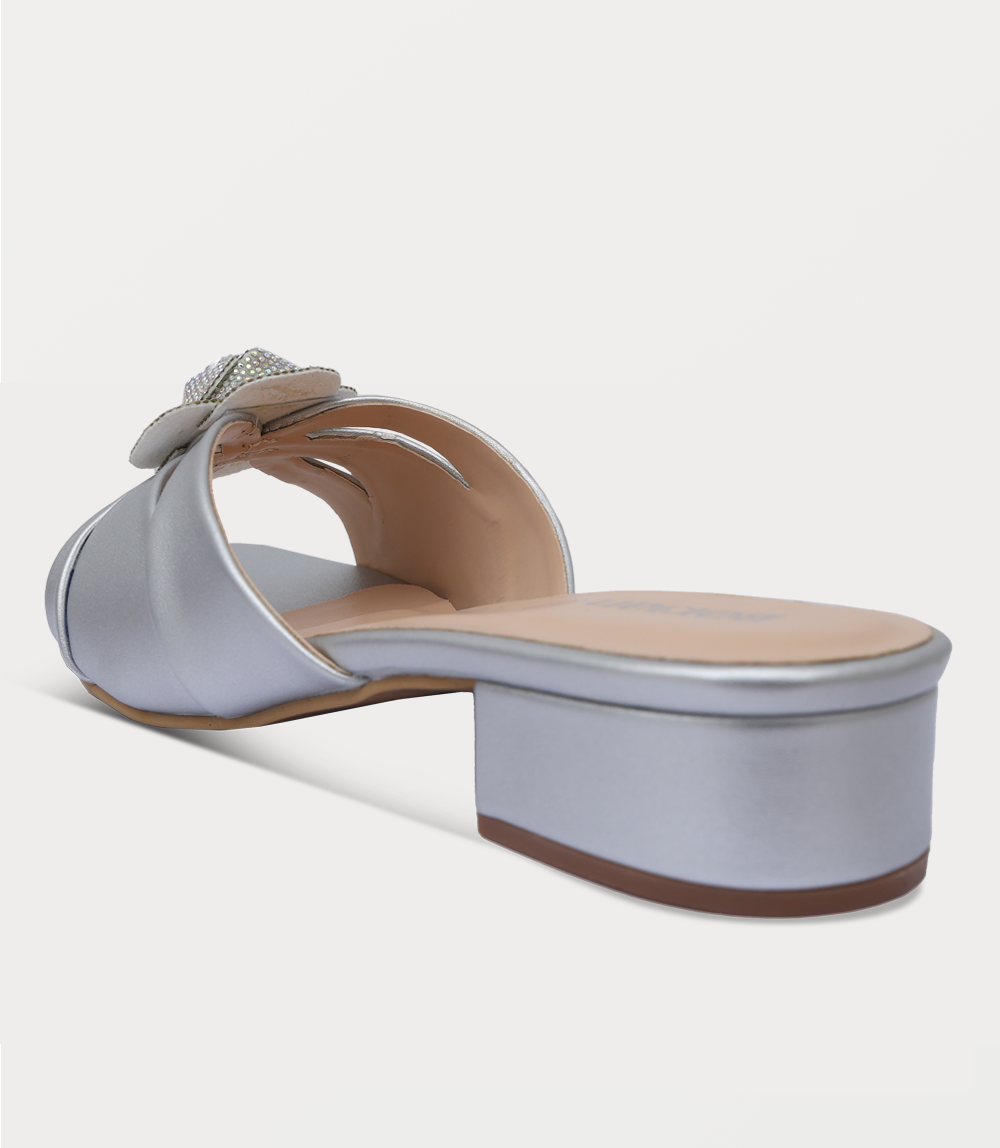 Women Slipper Heels-PINK/SILVR