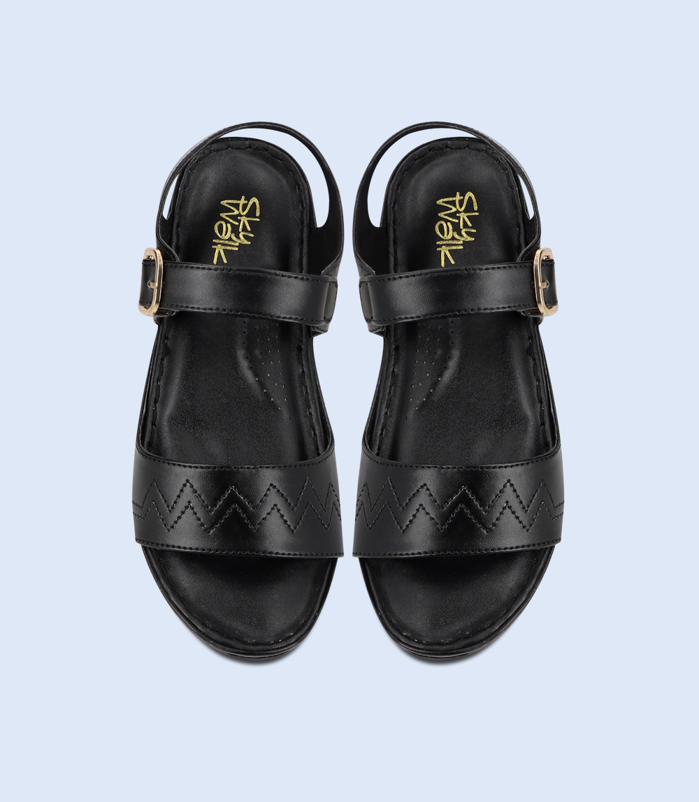 BW9733-BLACK-Women Comfort Sandal