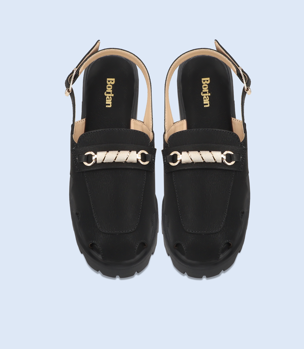 BW9561-BLACK-Women Platform Sandals