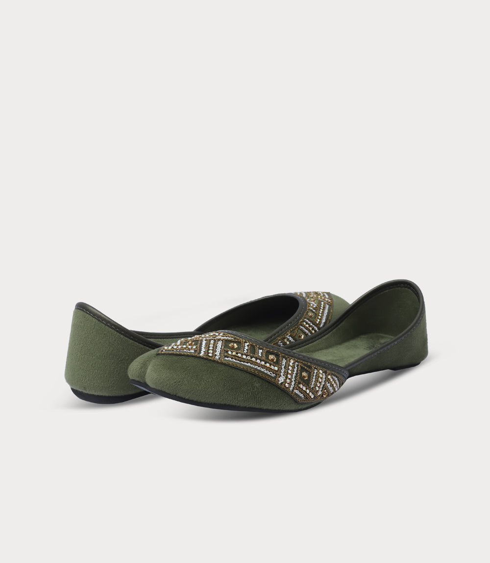 Women Khussa-OLIVE