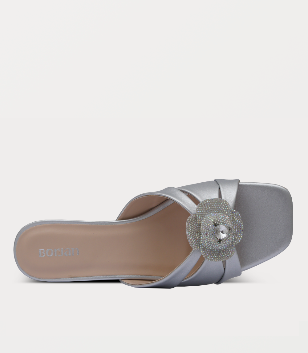 Women Slipper Heels-PINK/SILVR