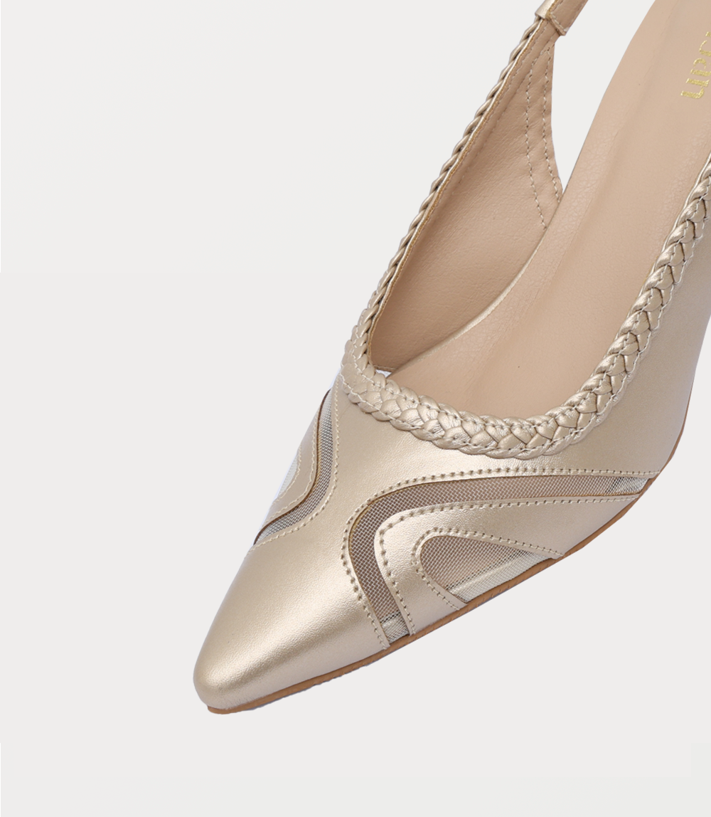 Women Sling Back-GOLDEN