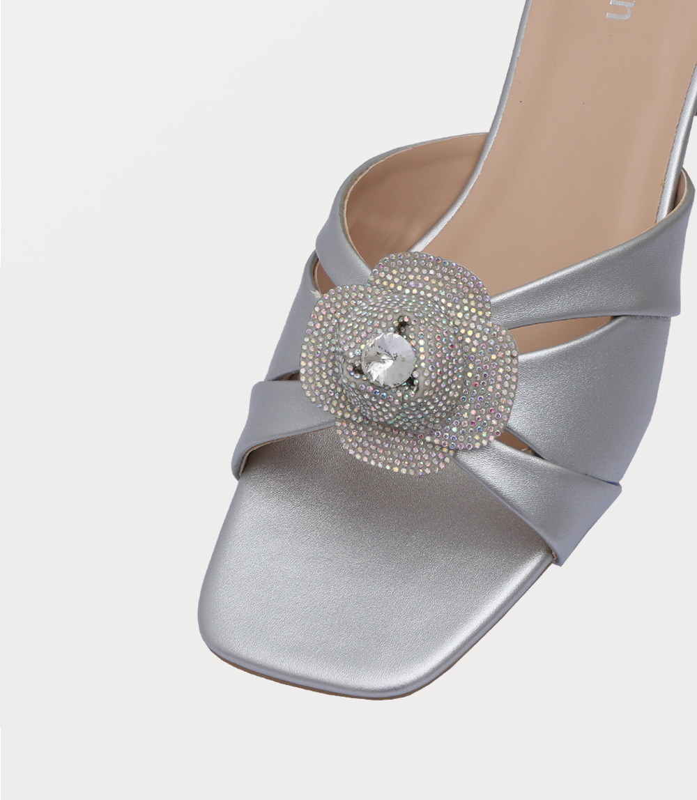 Women Slipper Heels-PINK/SILVR
